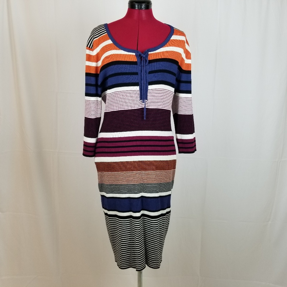 Women's Fashion to Figure Dress 2x Striped Bodycon